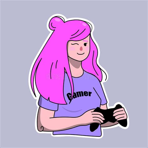 Gamer Girl Pink Stock Illustrations 260 Gamer Girl Pink Stock