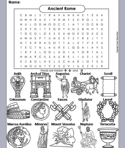 Ancient Rome Word Search Teaching Resources