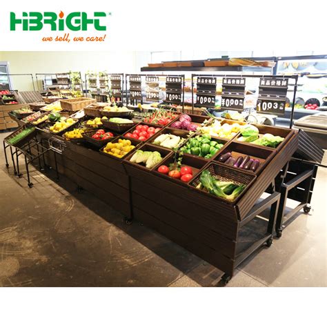 Wooden Supermarket Store Fruit And Vegetable Shelf China Vegetable