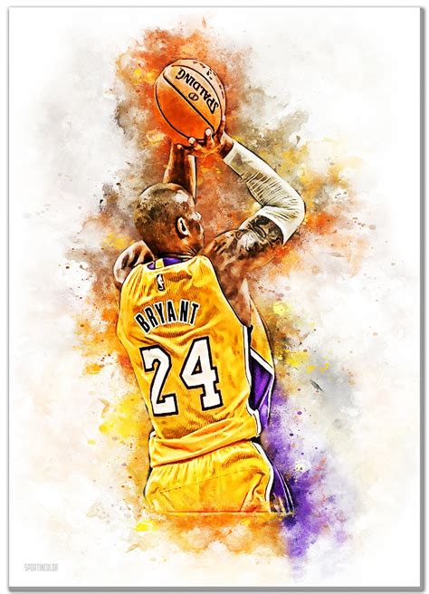 Kobe Bryant Print Basketball Wall Decor Digital Download Etsy