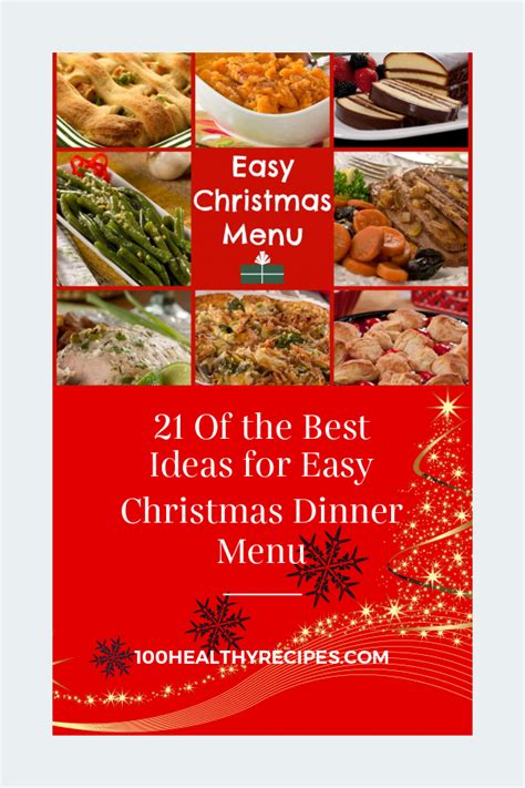 21 Of The Best Ideas For Easy Christmas Dinner Menu Best Diet And