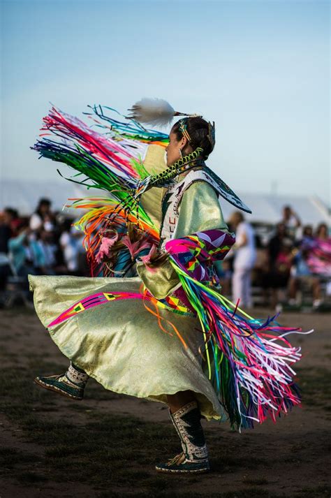 One Of The Participants Of The Fancy Shawl Dance During The Annual Powwow Held In New York