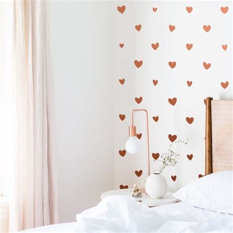 Blush Pink Heart Wall Decals Girl Room Wall Stickers Nursery Etsy