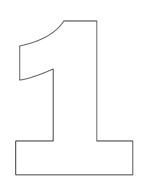 Picture Of Number One Coloring Page Netart