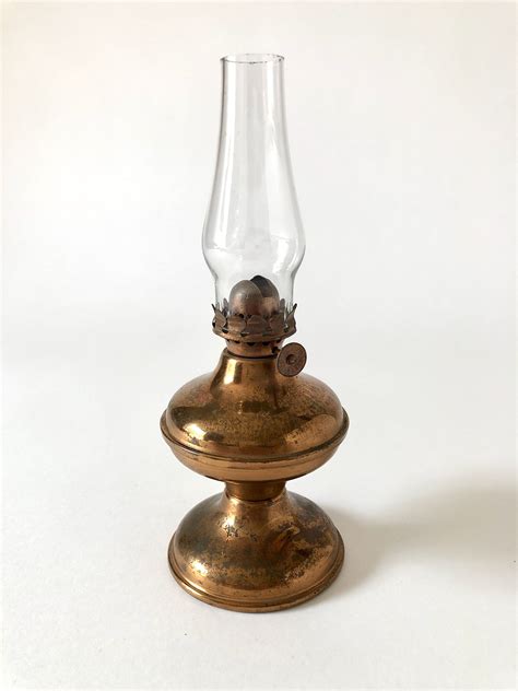 Antique Hurricane Lamp Mini Oil Lamp Bronze Small Vintage Etsy
