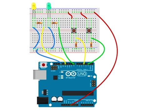 Working With Two LEDs And Two PUSH BUTTONs Arduino Project Hub