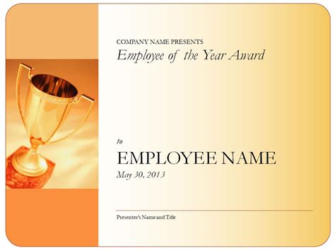 Employee Of The Year Certificate Employee Of The Year Template