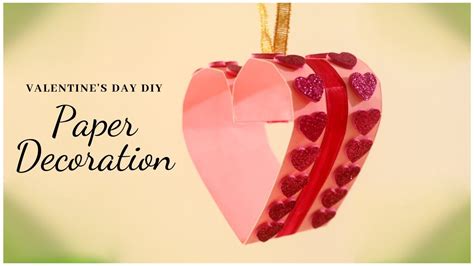 How To Make Paper Heart For Valentines Day Hanging Paper Decoration