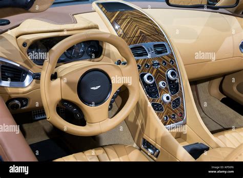 Amsterdam Apr 16 2015 Interior View Of An Aston Martin Vanquish