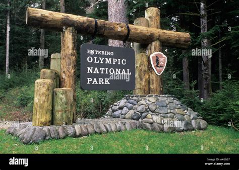 Entrance Sign Of Olympic National Park Stock Photo 4864102 Alamy