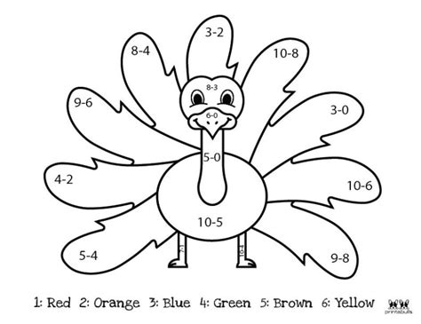 Thanksgiving Color By Number Printables Printabulk