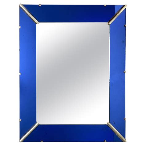 Murano Glass Cobalt Blue Mirror At 1stdibs