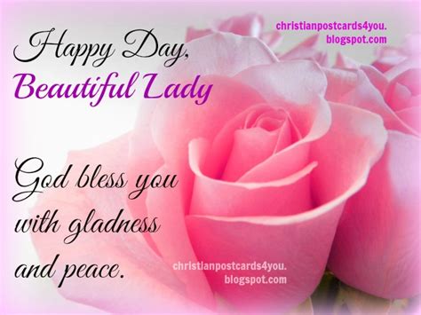 Happy Day Beautiful Lady God Bless You Christian Cards For You