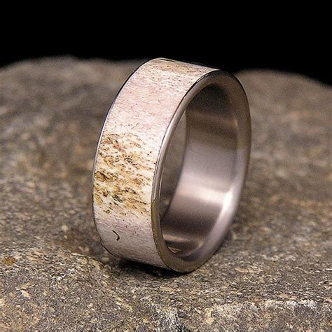 73c77b7c5318dbaa40854aca9a4b3b7c  Deer Antler Wedding Band Deer Antler Ring 