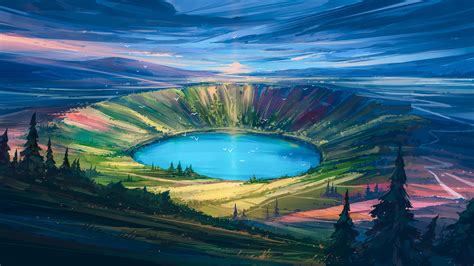 Digital Painting Landscape Sky Lake Aenami Wallpaper Resolution