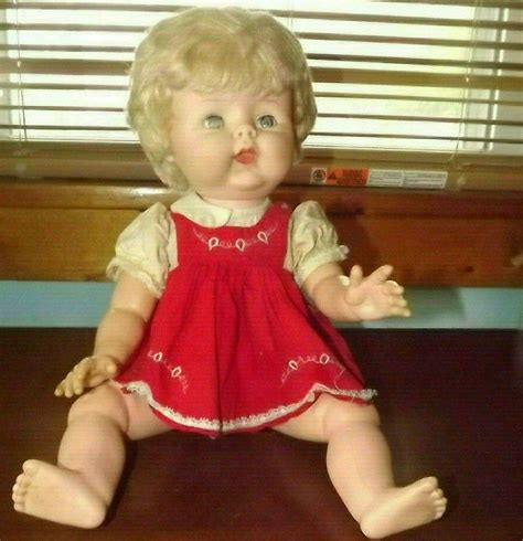 Vintage Sayco Hard Plastic Vinyl Blonde Baby Doll Drinks Wets