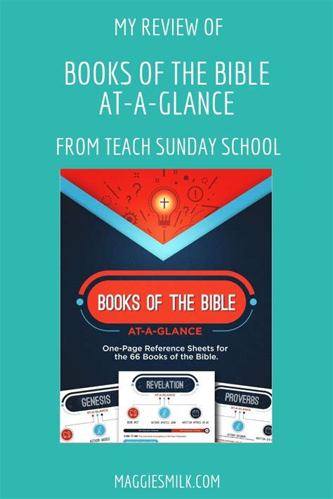 My Review Of Books Of The Bible At A Glance From Teach Sunday School