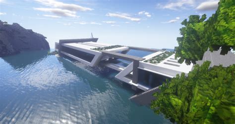 A view of the water from yoga studio. Modern house on the water Minecraft Map
