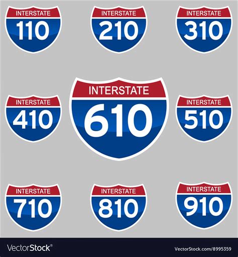 Interstate Signs 110 910 Royalty Free Vector Image