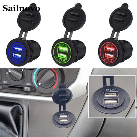 4 2a 5v universal dual usb car charger adapter auto waterproof dual usb charger 2 port power
