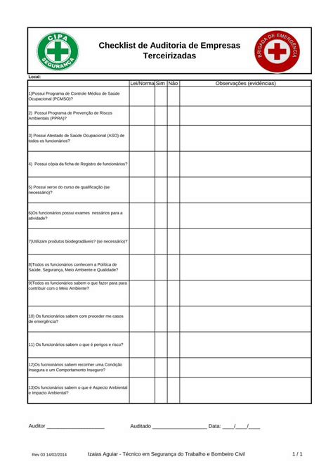 check list de auditoria de segurança em empresa terceirizadas [download pdf]