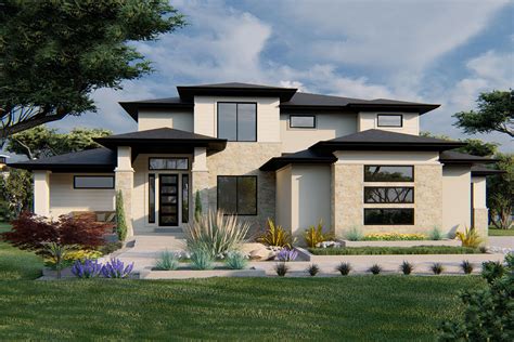 Exclusive Modern Prairie House Plan With Optional Finished Lower Level