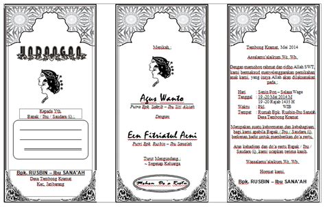Contoh Undangan Pernikahan Hvs Lipat 3 Fotokopi Format Word Bacaan