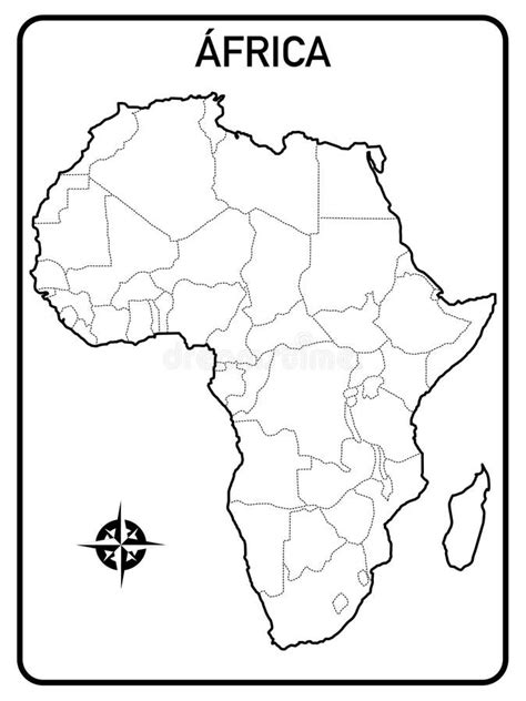 Mapa Escolar Del Continente Africano Sin Nombres Con División Política