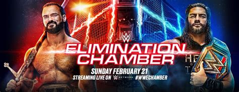 The elimination chamber will emanate from wwe's thunderdome, held in florida's tropicana field stadium. WWE Elimination Chamber Poster Released, Possible Hint at Title Match