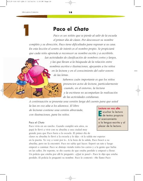 Libro completo de formación cívica y ética en digital, lecciones, exámenes, tareas. Paco El Chato Español - Es una historia que viene incluida ...