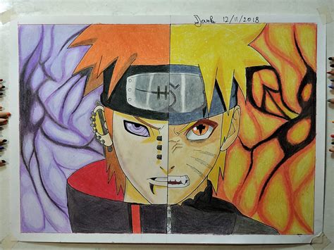 My Drawing Of Pain Vs Naruto Naruto