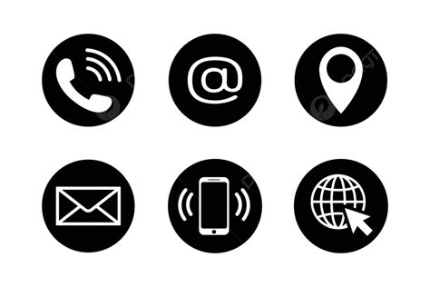 Contact Icon Set In Flat Style Online Letter Circle Vector Online