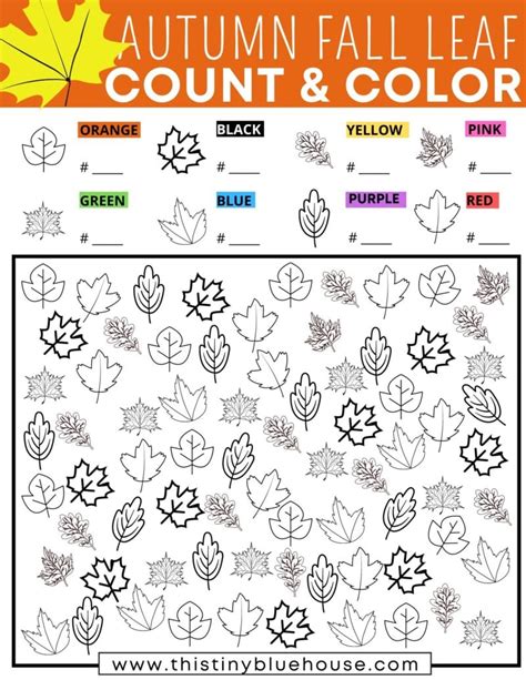 Free Fall Leaf I Spy Printable Count And Color Activity For Kids 2