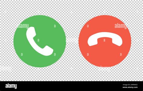 Answer And Decline Phone Call Buttons On Checked Transparent Background
