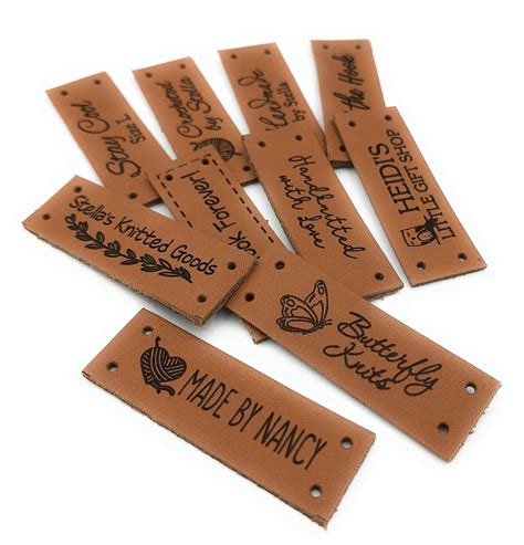 Knitting Labels Knitting Tags Crochet Labels Clothing Name Labels Leather Labels Custom Clothing