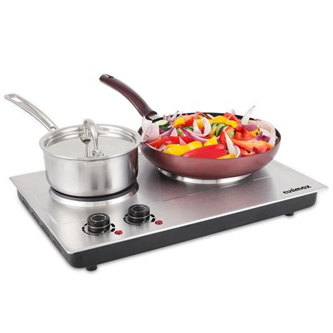 Cusimax 1800w Double Hot Plate Stainless Countertop