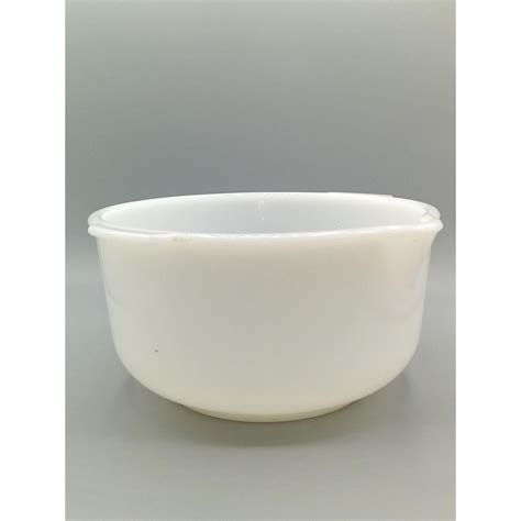 Vintage Milk Glass Mixing Bowl With Pour Spout Glasbake Made Etsy
