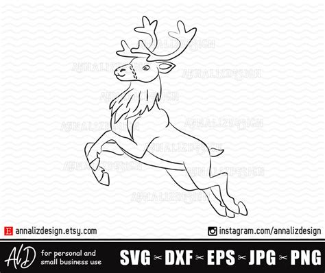Flying Reindeer Svg Christmas Deer Svg Rudolph Svg Santa Etsy