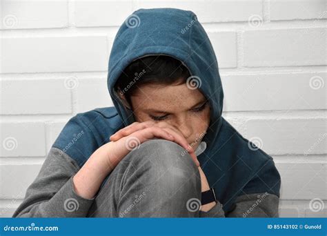 Sad Teenager Boy Stock Photo Image Of Doleful Huffy 85143102