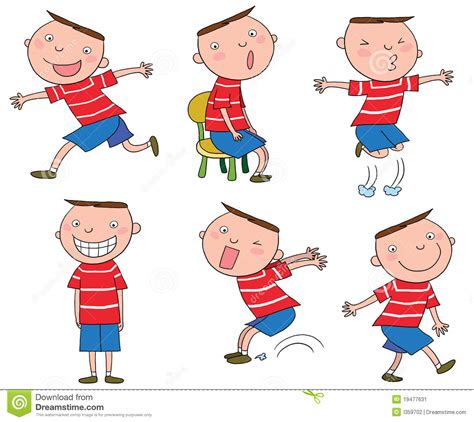 Different Actions Of A Cartoon Boy Stock Image - Image ...