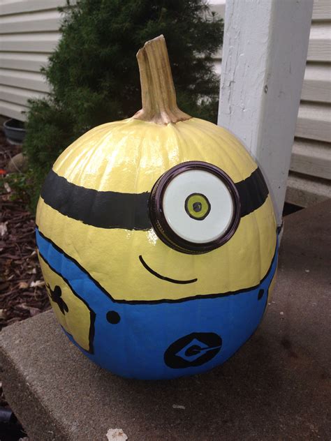 Minion Painted Pumpkin Pumpkin Decorating Painted Pumpkins Hand