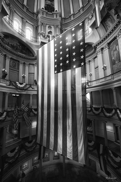 Old St Louis Courthouse Rotunda With Flag Bandw This Is The Flickr