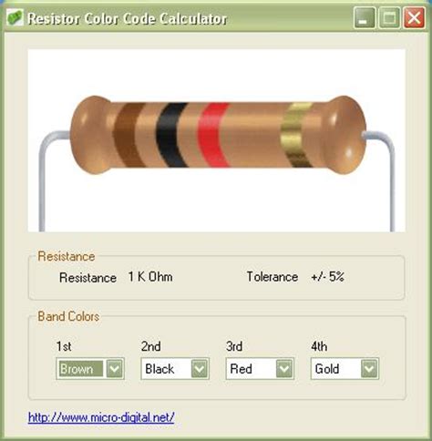 Examples of resistor color code (for 4 and 5 bands code calculation). Resistor Color Code Calculator | Micro Digital