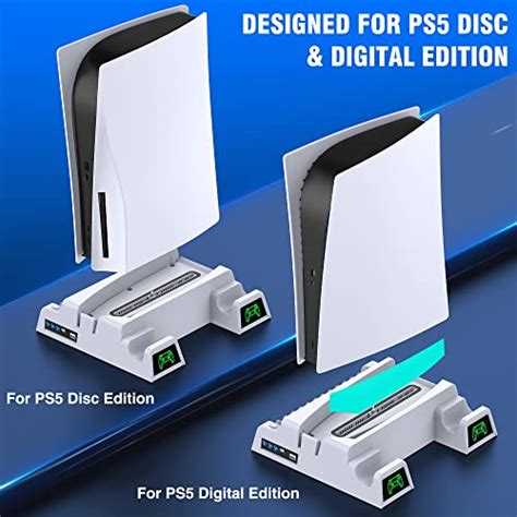 Ps5 Stand Cooling Fan With 4 Gears Dual Fast Ps5 Controller Charging