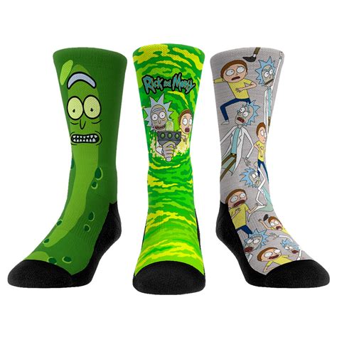 Rick And Morty Socks 3 Pack Socks Rock Em Socks