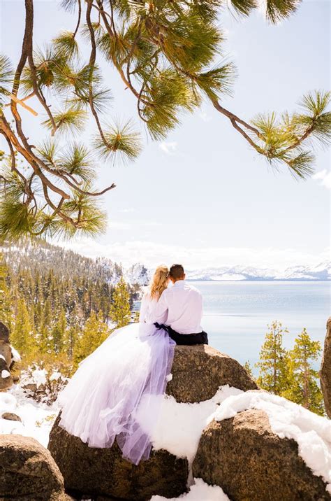Lake Tahoe Destination Elopement Photos Winter Tahoe Wedding