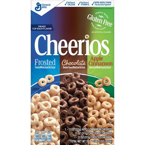Frostedchocolateapple Cinnamon Cheerios Cereal Variety Pack 33 Oz