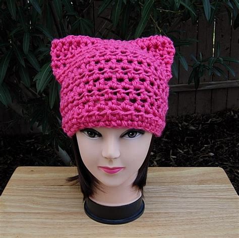 Bright Hot Pink Pussy Cat Hat Solid Neon Pink PussyHat Soft Etsy
