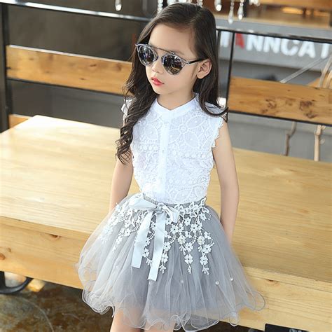Buy Baby Kids Clothing Sets For Girls Lace Blouses And Skirts 2pcs