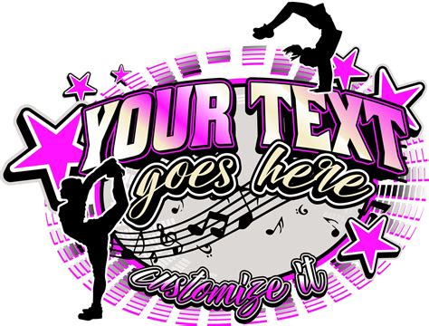 Cheer And Dance T Shirt Logo Design With Adjustable Text And All